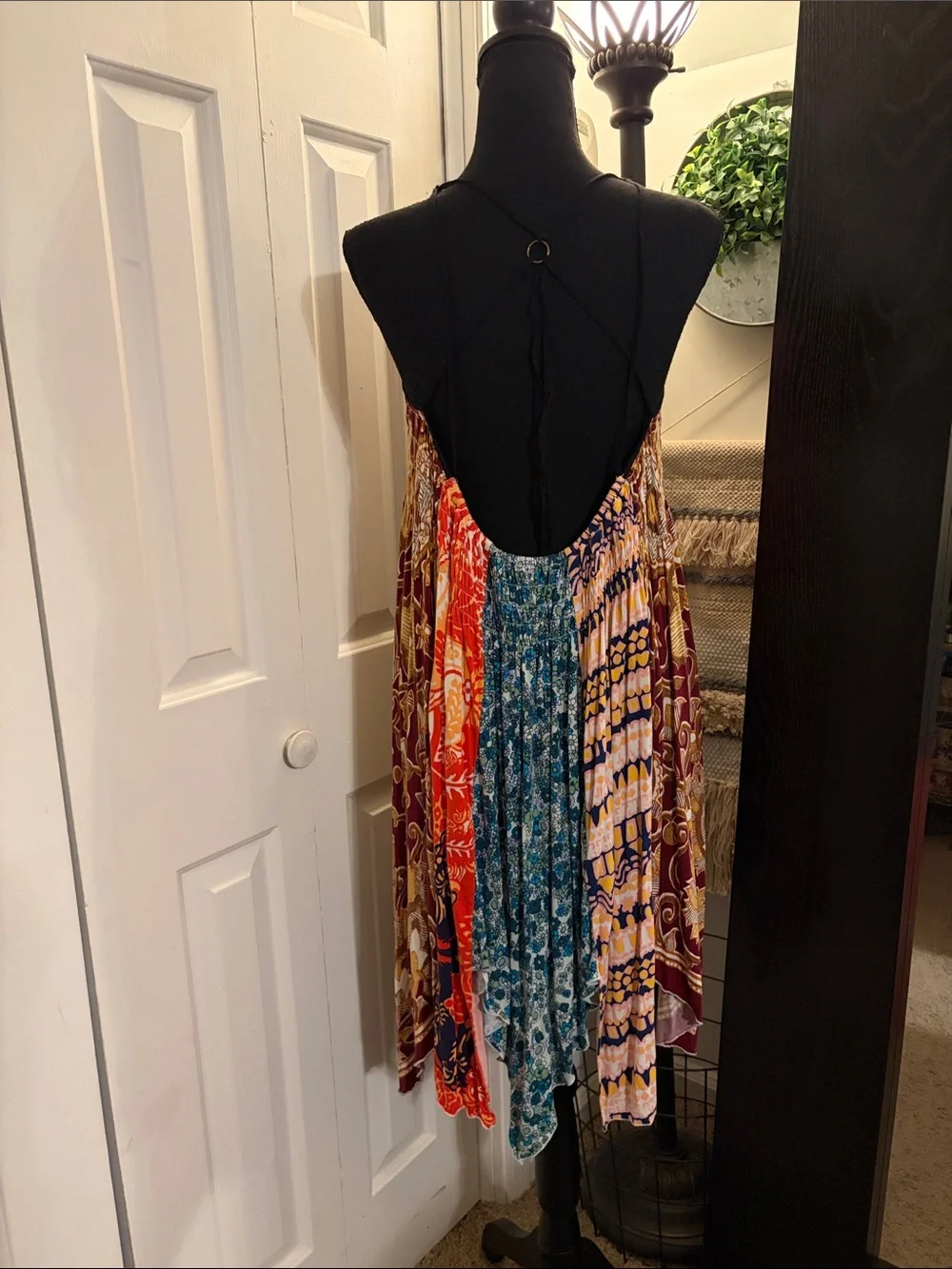 Free People Can’t Tie Me Down Mixed Print Asymmetrical Handkerchief Hem